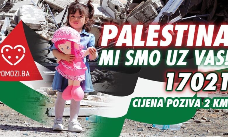 Pozivom na "17021" donacija 2 KM za narod Palestine