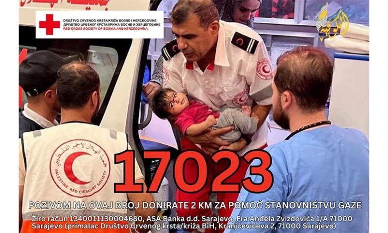 Pokrenut humanitarni broj 17023 za pomoć stanovništvu Gaze