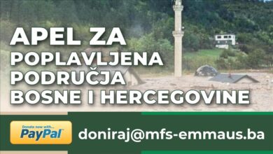 Photo of MFS-EMMAUS: Hitan apel za pomoć poplavljenim područjima u BiH